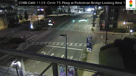 Circle 75 Pkwy at Ped Bridge Looking West