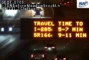 I-75 before Meadowbrook Ln
