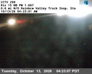 I-15 at 0.6 mi north of Rainbow Valley Truck Insp. Sta
