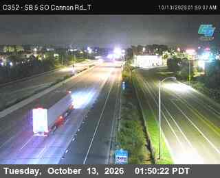 I-5 at SB south of Cannon Rd T