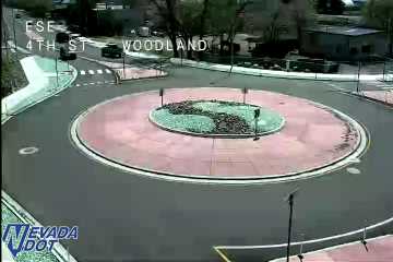 W 4th St at Woodland Roundabout